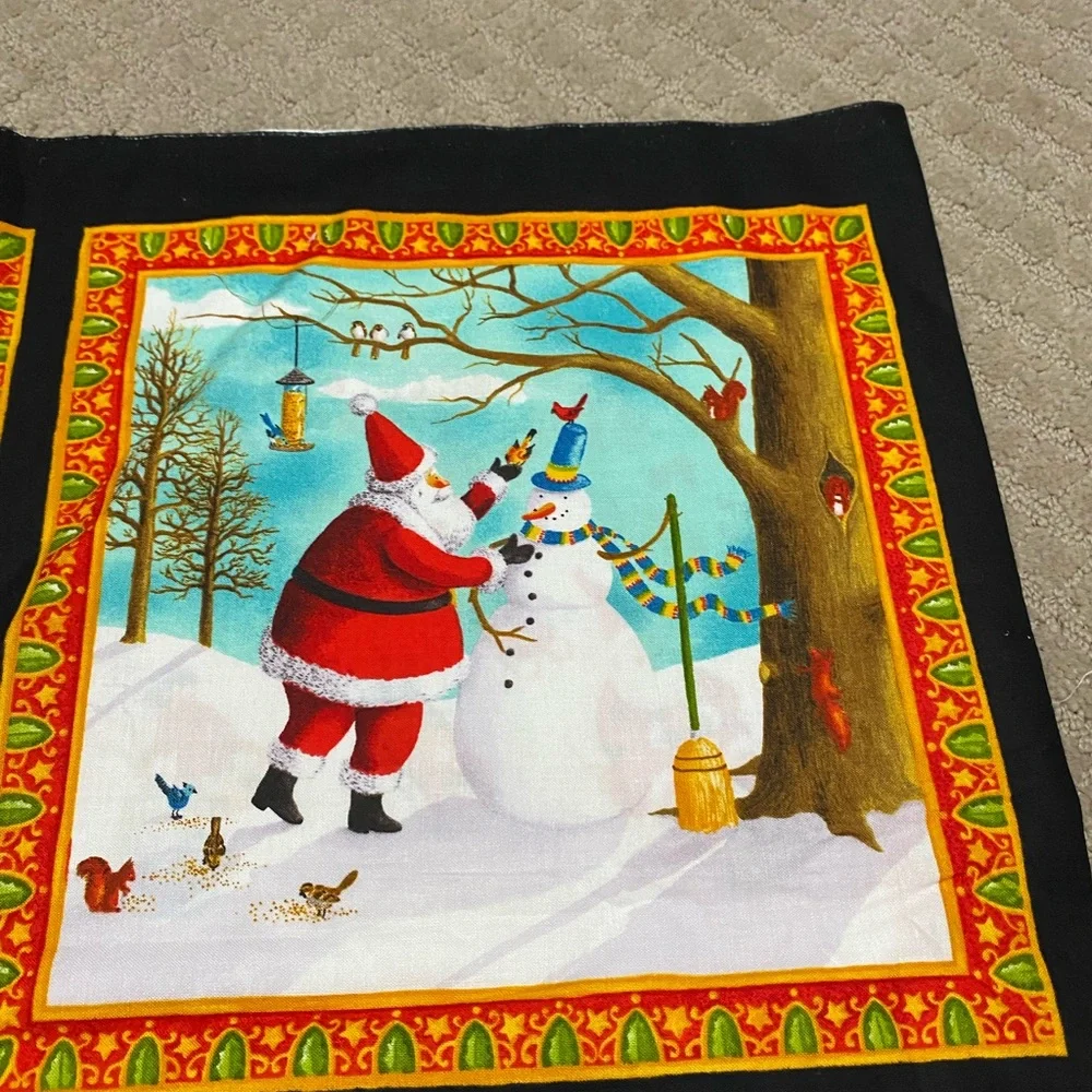 Holiday Christmas Panel by Moda Fabric - Festive Red & Green Scenic Print